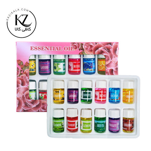 پک ۱۲ عددی اسانس روغنی گیاهی (عطرینه) حجم ۳ میل - مناسب دستگاه بخور و خوشبو کننده هوا