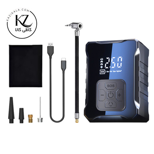 پمپ باد شارژی و کمپرسور فندکی خودرو YZORA مدل SF007 با باتری 4000mAh