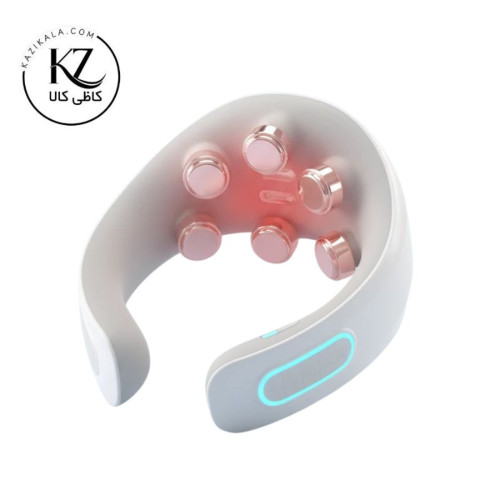 ماساژور گردن هوشمند 2025 مدل 1628 با راهنمای صوتی، گرمایش و ۷ حالت ماساژ EMS