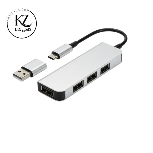 هاب 4 پورت USB 3.0 با کانکتور دوگانه هوشمند USB-A و Type-C