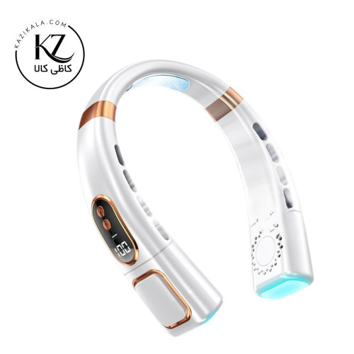 پنکه گردنی توربو با باتری 20000mAh و نورپردازی LED | 6 رنگ متنوع، بی‌صدا و بدون پره