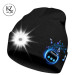 کلاه هوشمند زمستانی بلوتوثی با چراغ LED و اسپیکر | کلاه موزیکال چراغ قوه دار برای ورزش و سفر