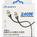 کابل شارژMIMTECH سوپر فست شارژ مدل 240W USB-C to USB-C با روکش کنفی (در طول‌های ۱.۲ و ۲ متری)
